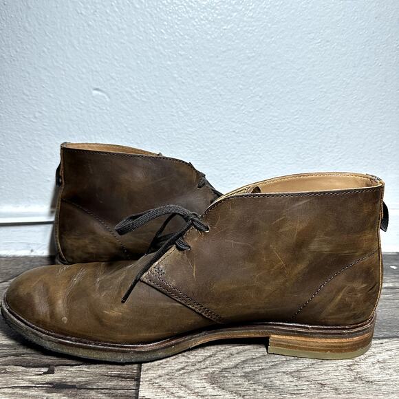 Clarks Bushacre 2 Chukka Boot Leather Lace-Up Round Toe Brown 13 - Picture 3 of 7